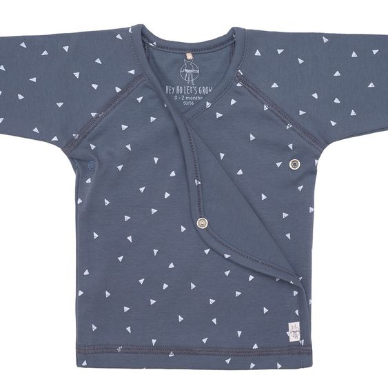 Lässig Wickelshirt Kimono aus Bio-Baumwolle - Triangle Blue - Gr. 50/56