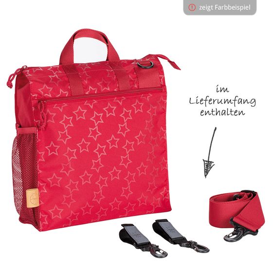 Lässig Wickeltasche Casual Buggy Bag - Reflective Star - Black