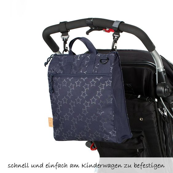 Lässig Wickeltasche Casual Buggy Bag - Reflective Star - Navy