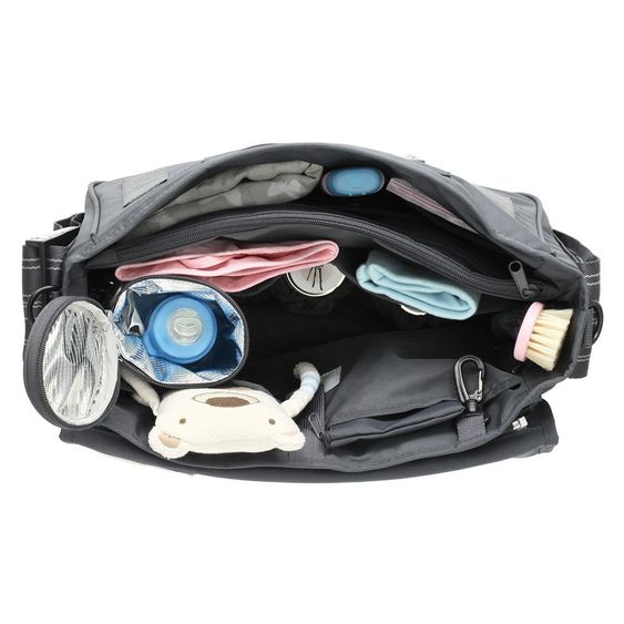 Lässig Wickeltasche Casual Messenger Bag - Dotted Lines - Ebony