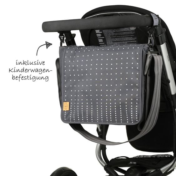 Lässig Wickeltasche Casual Messenger Bag - Dotted Lines - Ebony