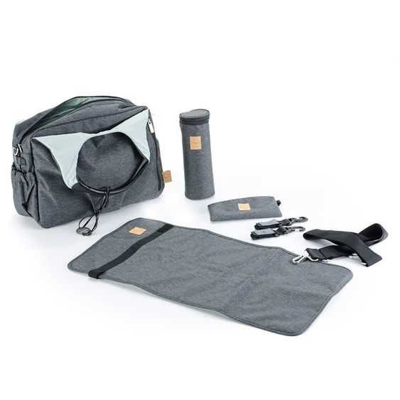 Lässig Wickeltasche Green Label Global Bag - Ecoya Anthracite