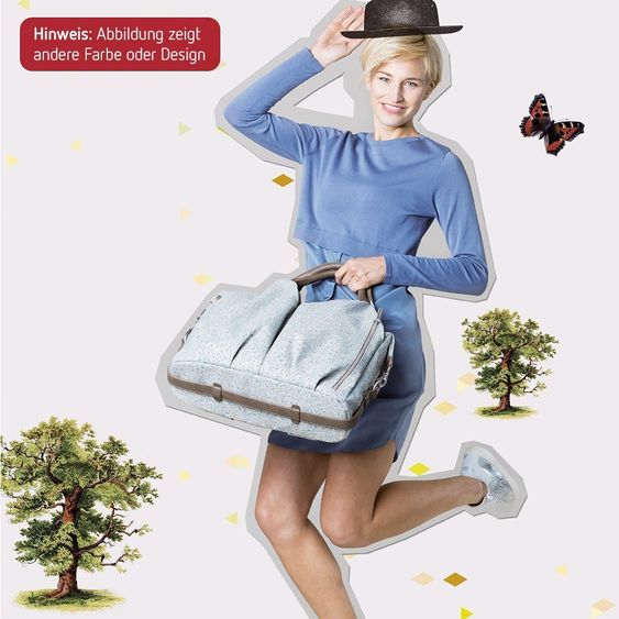 Lässig Borsa a tracolla Green Label - Allover Fleur - Nero Melange