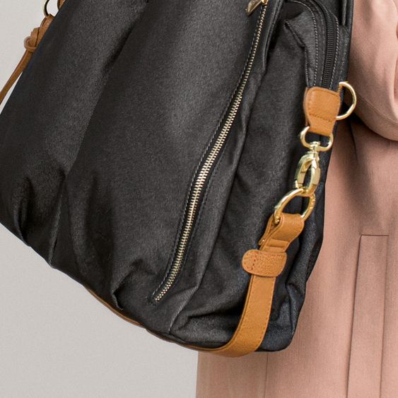 Lässig Wickeltasche Green Label Neckline Bag - Denim Black