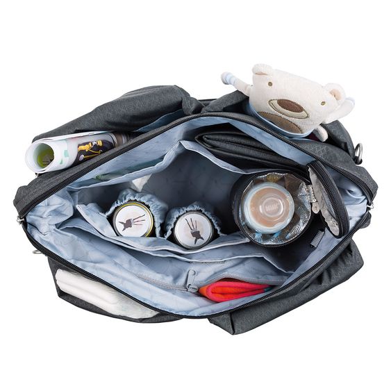 Lässig Wickeltasche Green Label Neckline Bag - Spin Dye - Black Melange