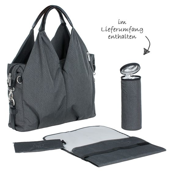 Lässig Wickeltasche Green Label Neckline Bag - Spin Dye - Black Melange