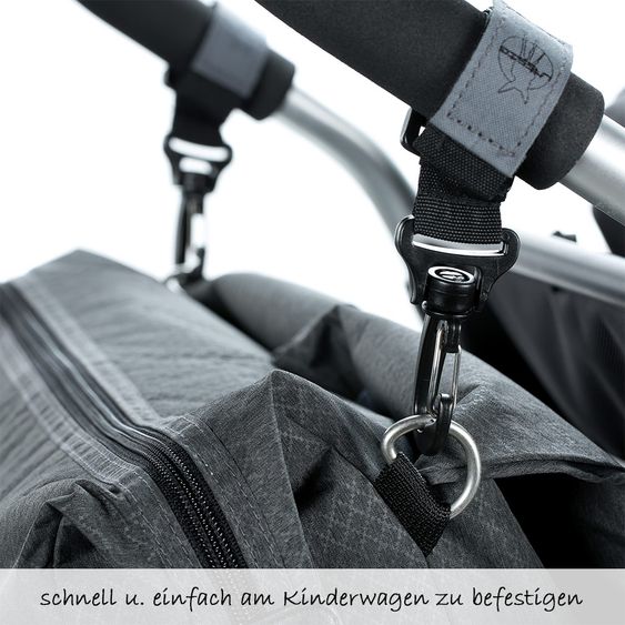 Lässig Wickeltasche Green Label Neckline Bag - Spin Dye - Black Melange