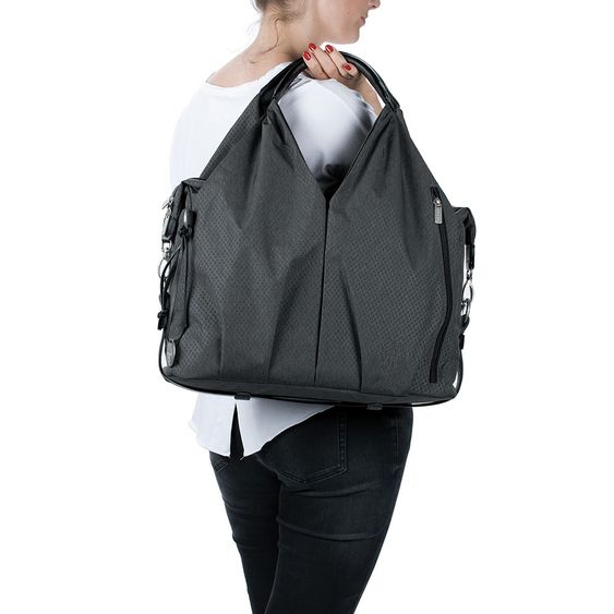 Lässig Wickeltasche Green Label Neckline Bag - Spin Dye - Black Melange