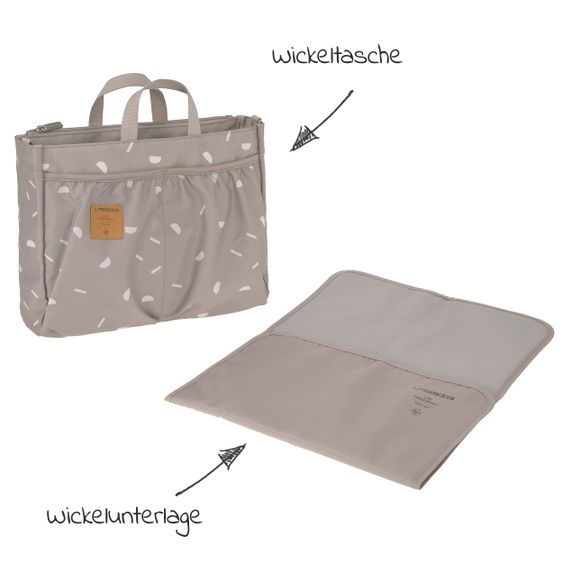 Lässig Wickeltasche / Kinderwagentasche Multitalent Organizer - Blocks Taupe