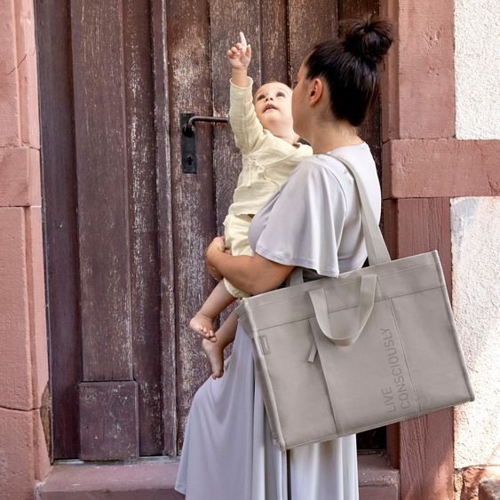 Lässig Wickeltasche Tote Up Bag - Taupe