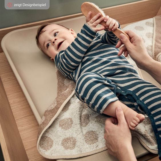 Leander Auflage Topper für Wickelauflage Matty aus Bio-Baumwolle - Organic - Cappucino
