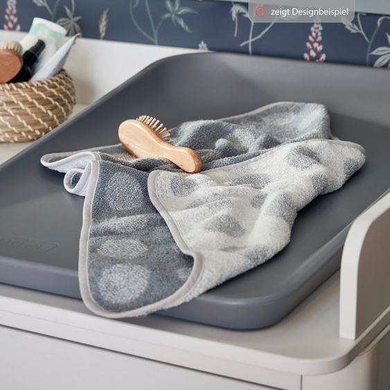 Leander Auflage Topper für Wickelauflage Matty aus Bio-Baumwolle - Organic - Cool Grey