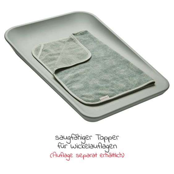 Leander Auflage Topper für Wickelauflage Matty aus Bio-Baumwolle - Organic - Sage Green