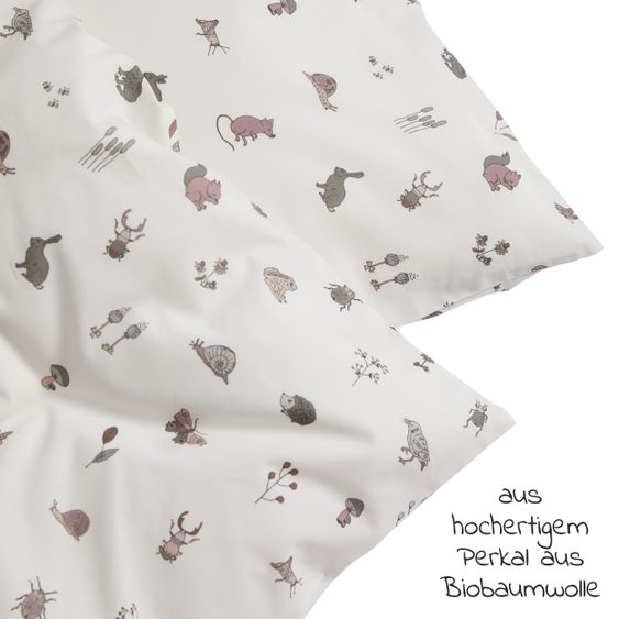 Leander Bettwäsche aus Bio-Baumwolle 100 x 135 cm / 40 x 60 cm - Dusty Rose