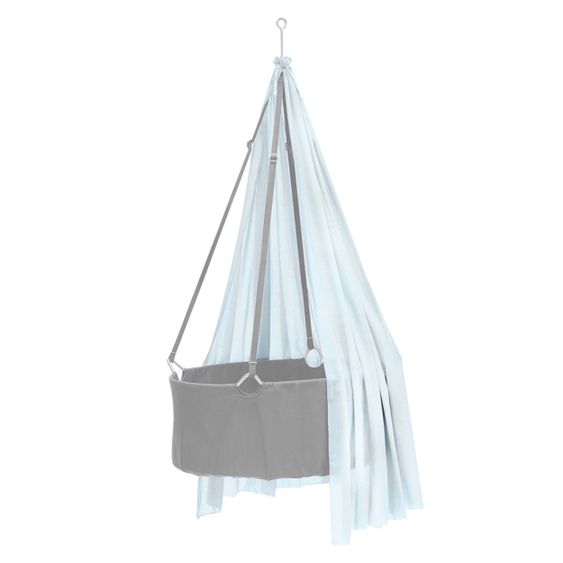 Leander Himmel aus Baumwoll-Voile für Wiege Classic - Dusty Blue