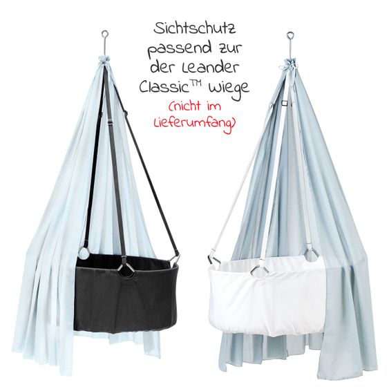 Leander Himmel aus Baumwoll-Voile für Wiege Classic - Dusty Blue