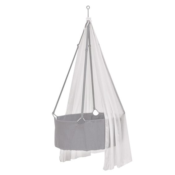 Leander Himmel aus Baumwoll-Voile für Wiege Classic - Weiß