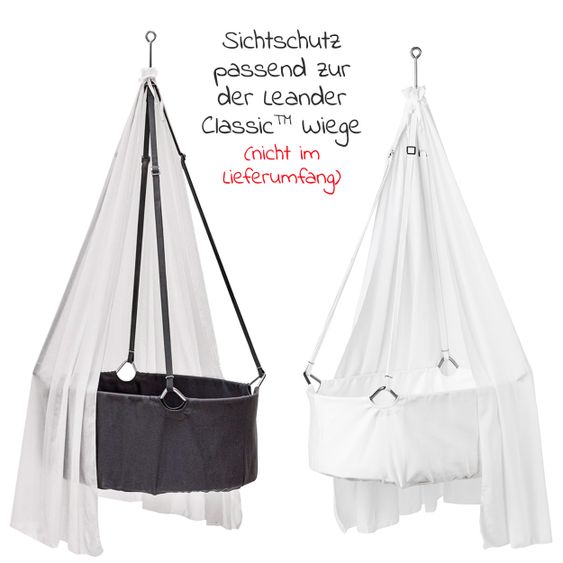 Leander Himmel aus Baumwoll-Voile für Wiege Classic - Weiß