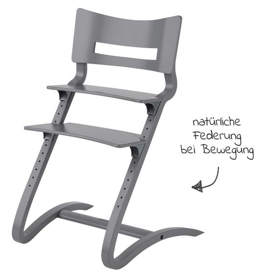 Leander Hochstuhl Classic stabil, individuell einstellbar, mitwachsend - Grau