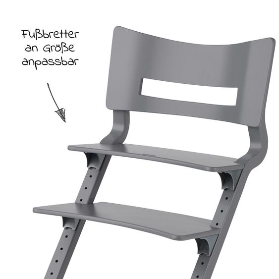 Leander Hochstuhl Classic stabil, individuell einstellbar, mitwachsend - Grau