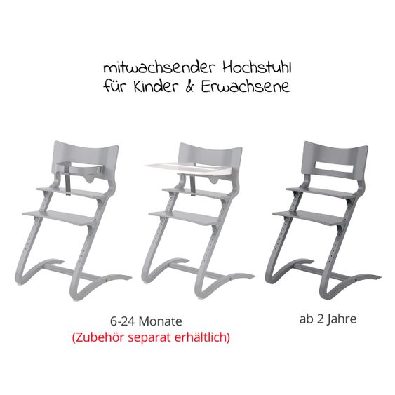 Leander Hochstuhl Classic stabil, individuell einstellbar, mitwachsend - Grau