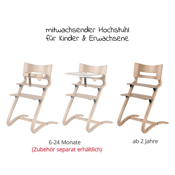 Leander Hochstuhl Classic stabil, individuell einstellbar, mitwachsend - Natur