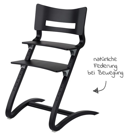 Leander Hochstuhl Classic stabil, individuell einstellbar, mitwachsend - Schwarz