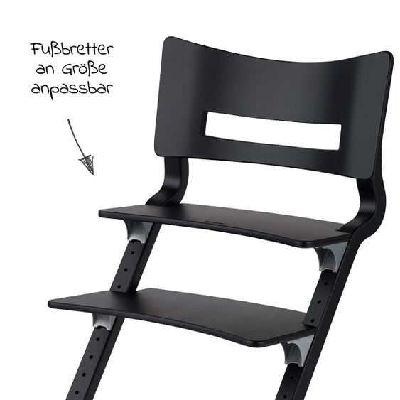 Leander Hochstuhl Classic stabil, individuell einstellbar, mitwachsend - Schwarz