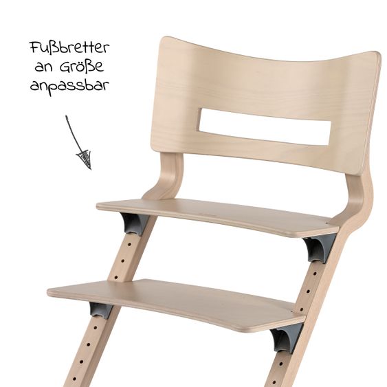 Leander Hochstuhl Classic stabil, individuell einstellbar, mitwachsend - Whitewash