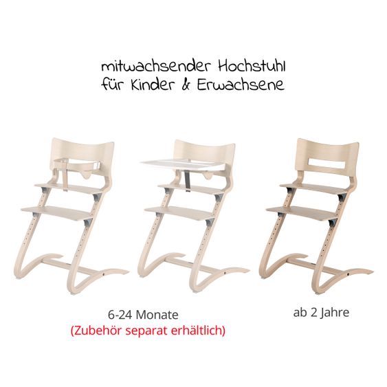 Leander Hochstuhl Classic stabil, individuell einstellbar, mitwachsend - Whitewash