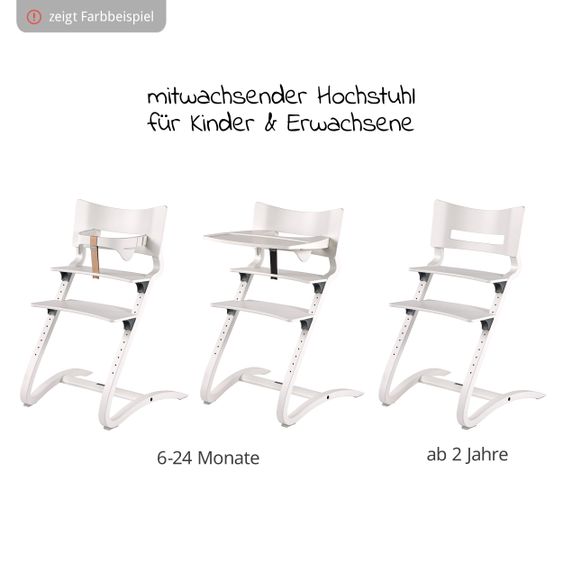Leander Hochstuhl-Set 6-tlg. Classic inkl. Bügel, Tablett, Ledergurt, Sicherheitsgurt & Sitzkissen - Weiß
