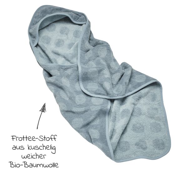 Leander Kapuzen-Badetuch Hoodie aus Bio-Baumwolle - Organic - Blueberry