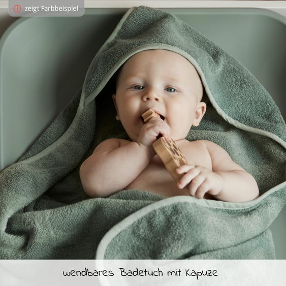 Leander Asciugamano da bagno con cappuccio in cotone organico - organico - Cappucino