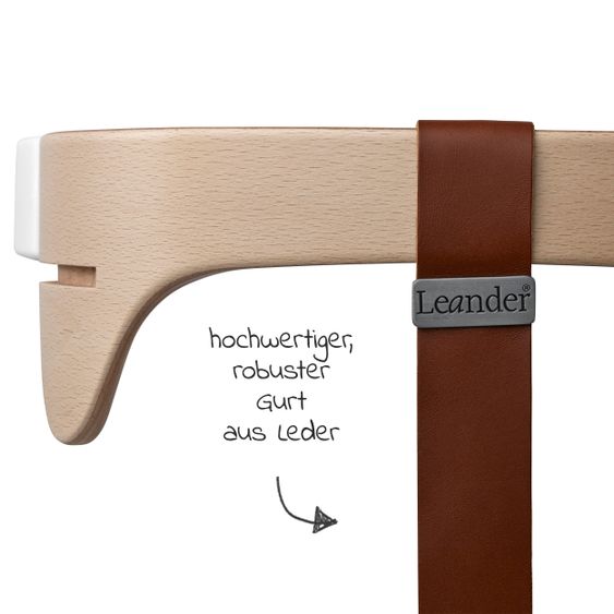 Leander Ledergurt für Sicherheitsbügel für Hochstuhl Classic - Braun