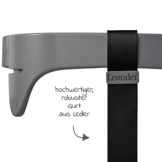 Leander Ledergurt für Sicherheitsbügel für Hochstuhl Classic - Schwarz