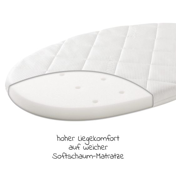 Leander Matratze Comfort für Wiege Classic 79 x 49 cm - Weiß