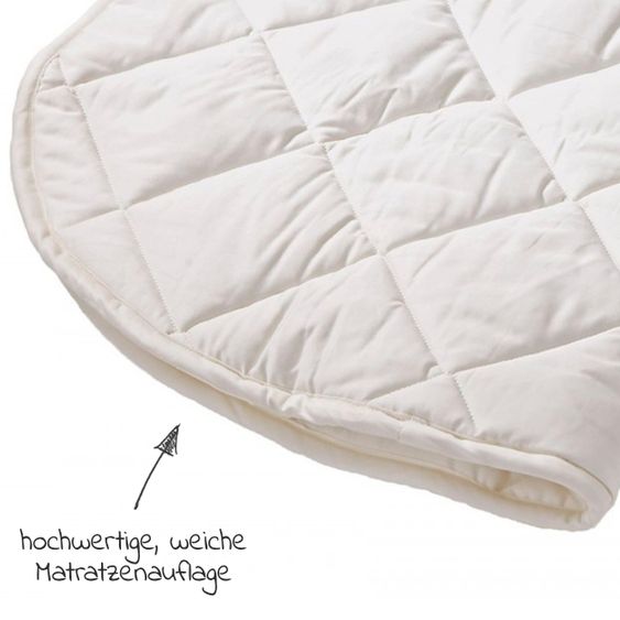 Leander Matratzenauflage aus Bio-Baumwolle für Wiege Classic 48 x 79 cm - Weiß