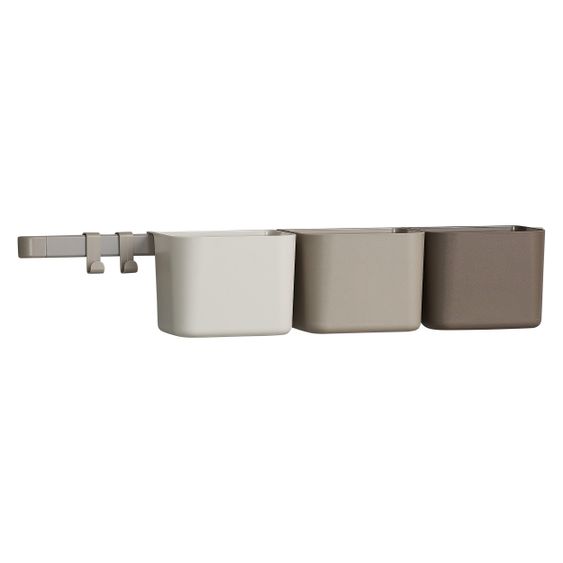 Leander Organisationselemente 3 er Pack mit 1 langen Schiene - Cappuccino