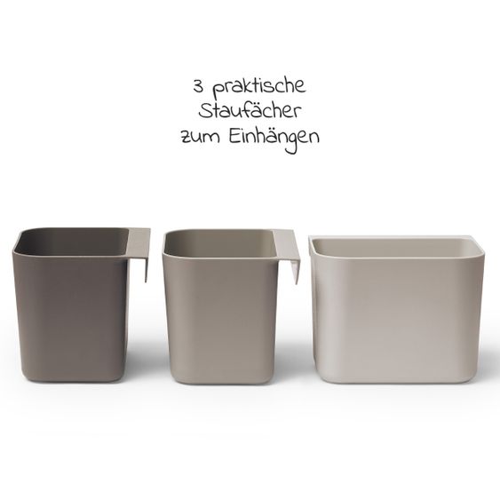Leander Organisationselemente 3 er Pack mit 1 langen Schiene - Cappuccino