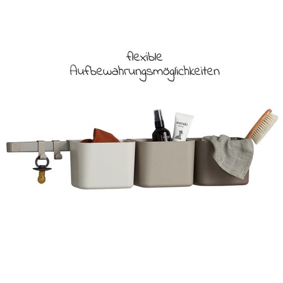 Leander Organisationselemente 3 er Pack mit 1 langen Schiene - Cappuccino