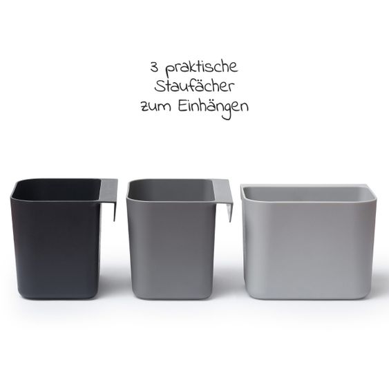Leander Organisationselemente 3 er Pack mit 1 langen Schiene - Dusty Grey