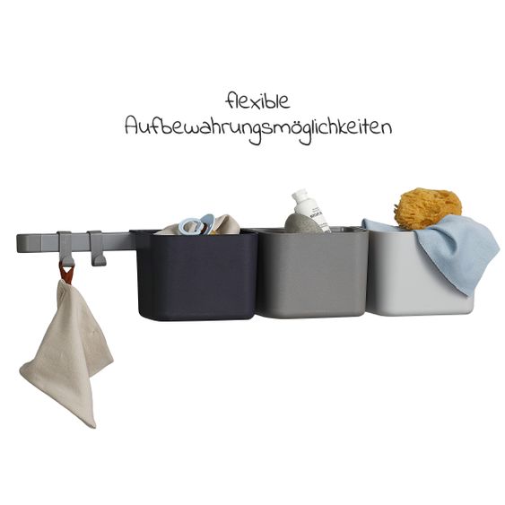 Leander Organisationselemente 3 er Pack mit 1 langen Schiene - Dusty Grey