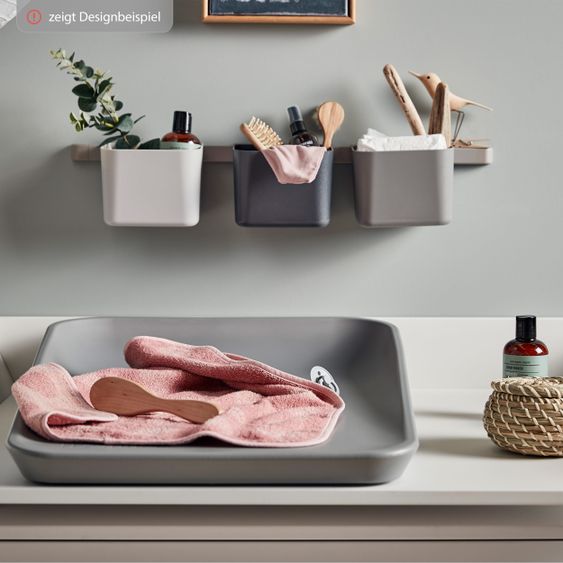 Leander Organisationselemente 3 er Pack mit 1 langen Schiene - Dusty Grey