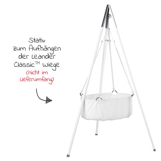 Leander Stativ mit Alu-Gestell für Wiege Classic - Weiß Alu