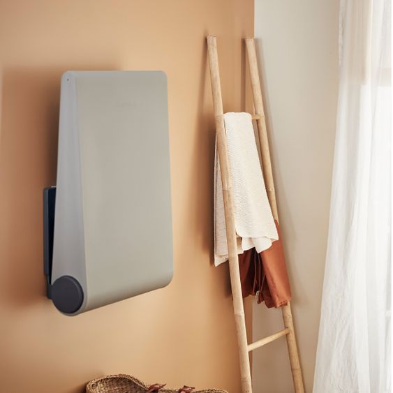 Leander Wandwickeltisch Wally platzsparend, klappbar, mit hohen Seiten - Dusty Grey