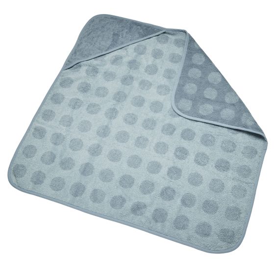 Leander Wickelauflage & Wickelkissen Set Matty abwischbar inkl. Auflage Topper und Kapuzen-Badetuch Hoodie - Blueberry