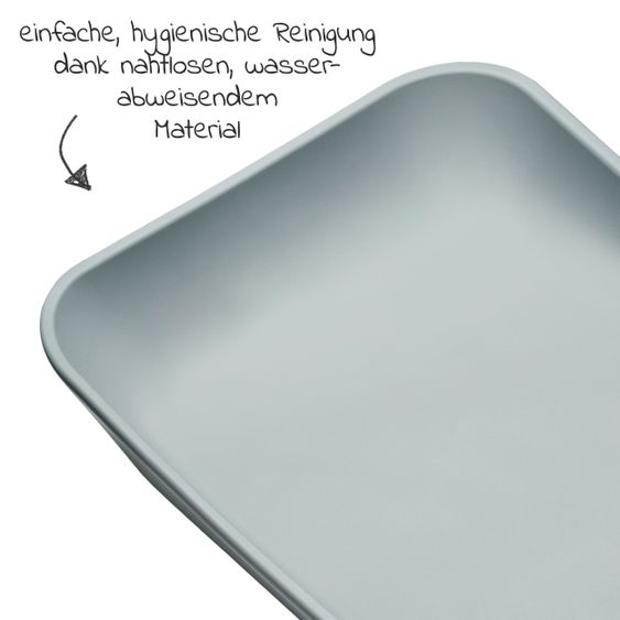 Leander Wickelauflage & Wickelkissen Set Matty abwischbar inkl. Auflage Topper und Kapuzen-Badetuch Hoodie - Blueberry