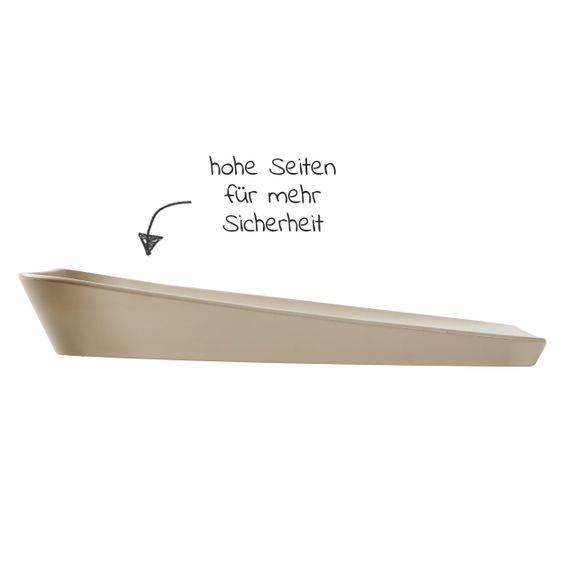 Leander Wickelauflage & Wickelkissen Set Matty abwischbar inkl. Auflage Topper und Kapuzen-Badetuch Hoodie - Cappucino