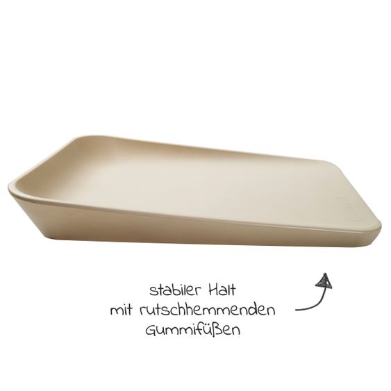 Leander Wickelauflage & Wickelkissen Set Matty abwischbar inkl. Auflage Topper und Kapuzen-Badetuch Hoodie - Cappucino