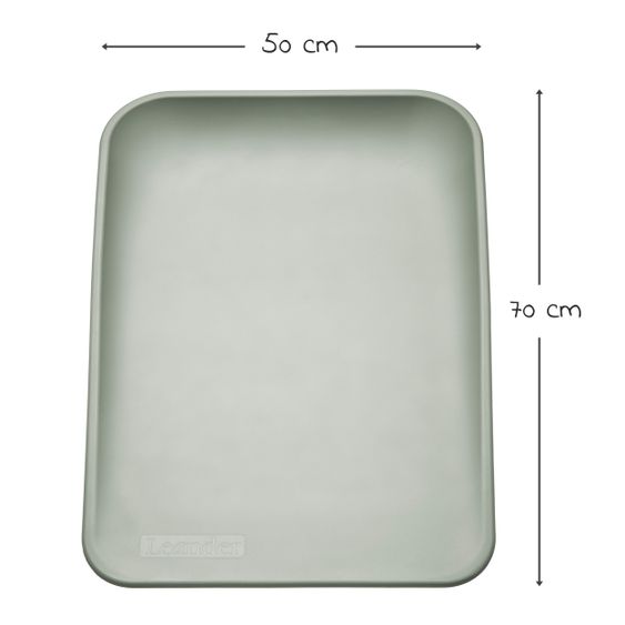 Leander Wickelauflage & Wickelkissen Set Matty abwischbar inkl. Auflage Topper und Kapuzen-Badetuch Hoodie - Sage Green